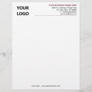 Custom Company Logo and Text Business Letterhead