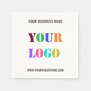 Custom Company Logo and Text Business Napkins
