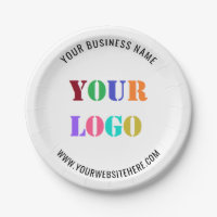 Custom Company Logo and Text Business Paper Plates