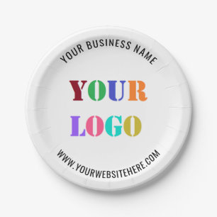 Custom Company Logo and Text Business Paper Plates