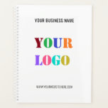 Custom Company Logo and Text Business Planner<br><div class="desc">Your Colours - Custom Logo Name Website Promotional Personalised Company Office Promotion Business or Personal Customisable Colours and Text Modern Gift - Add Your Logo - Image - Photo / Name - Company / Website or E-mail or Phone - Contact Information / Address - Resize and Move or Remove /...</div>