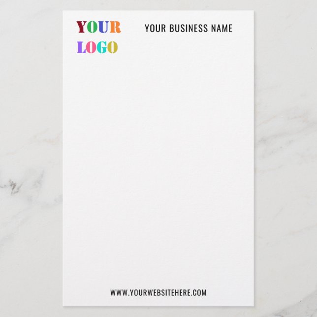 Custom Company Logo and Text Business Stationery (Front)