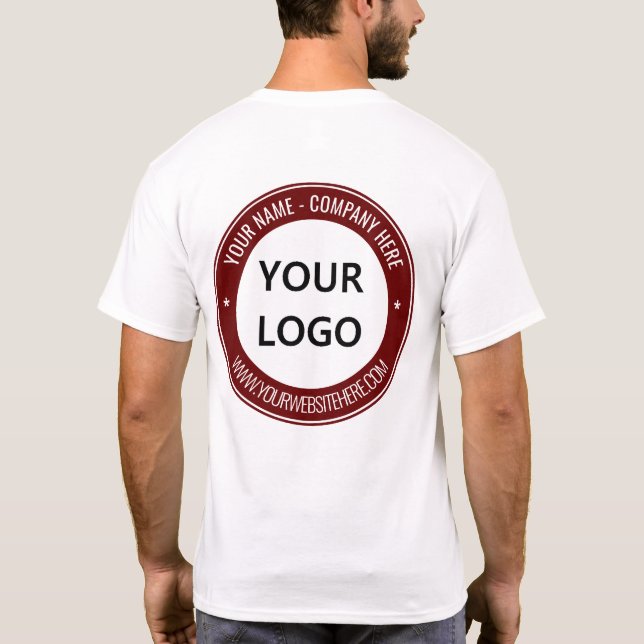 Custom Company Logo and Text Business T-Shirt (Back)