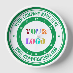 Custom Company Logo and Text Business Wall Clock