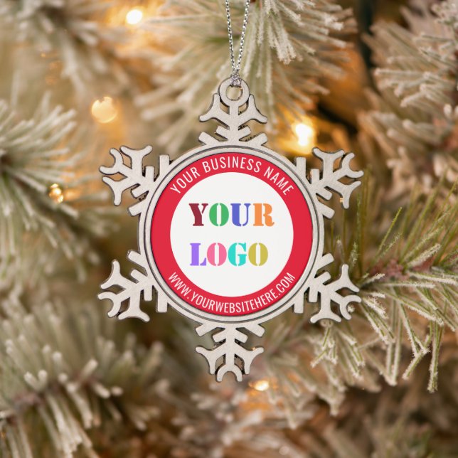 Custom Company Logo and Text Christmas Ornament (Tree)