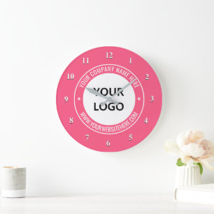 Custom Company Logo and Text Clock - Choose Colour