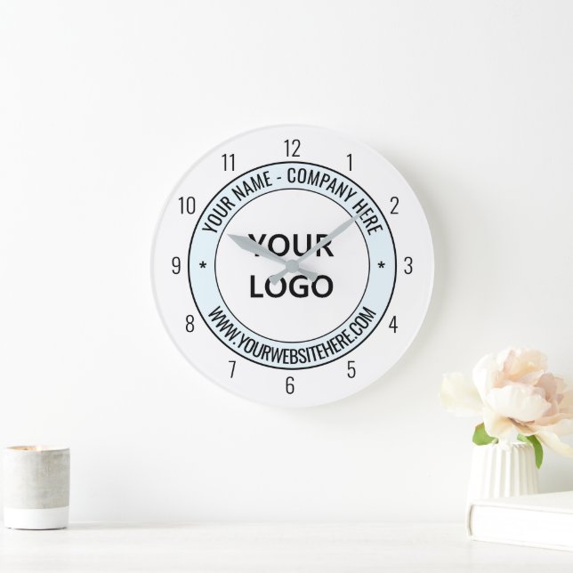 Custom Company Logo and Text Clock Example (Home)