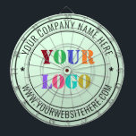 Custom Company Logo and Text Dart Board Gift<br><div class="desc">Custom Colours and Font - Personalised Dart Board with Your Company Logo Name Website or Custom Text Promotional Business Dartboards Gift - Add Your Logo - Image or QR Code - Photo / Name - Company / Website - Information / More - Resize and move or remove and add elements...</div>