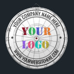 Custom Company Logo and Text Dart Board Gift<br><div class="desc">Custom Colours and Fonts - Dartboards with Simple Personalised Your Company Logo and Name Website or Custom Text Professional Design Promotional Business Dart Board / Gift - Add Your Logo - Image or Photo - QR Code / Name - Company / Website or Phone , E-mail / more - Resize...</div>