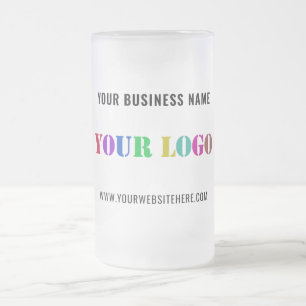 Custom Company Logo and Text Glass Beer Mug