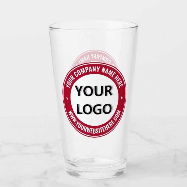 Custom Company Logo and Text Glass - Choose Colour (Front)
