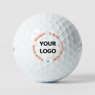 Custom Company Logo and Text Golf Balls Example