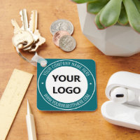 Custom Company Logo and Text Keychain Your Colours