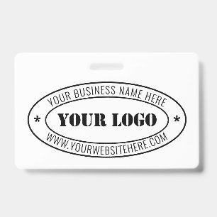 Custom Company Logo and Text Name Business Badge ID Badge