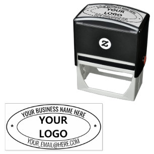 Custom Company Logo and Text Oval Stamp Template
