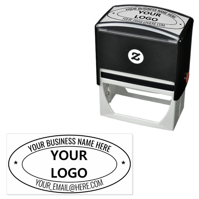 Custom Company Logo and Text Oval Stamp Template (In Situ)