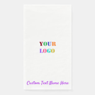 Custom Company Logo and Text Paper Guest Towels Napkin