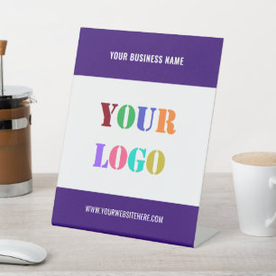 Custom Company Logo and Text Pedestal Sign Example