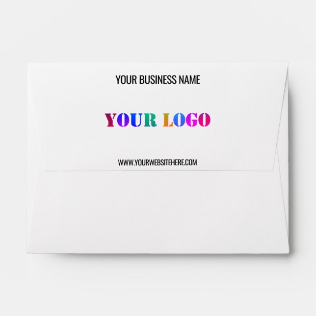 Custom Company Logo and Text Personalised Envelope (Back (Top Flap))