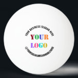 Custom Company Logo and Text Ping Pong Ball<br><div class="desc">Custom Fonts and Colours - Personalised Ping Pong Balls with Your Company Logo Name Slogan Social Media or Custom Text Professional Design Business Promotional Table Tennis Balls / Gift - Add Your Logo - Image - Photo or QR Code / Business Slogan - Tagline - Name - Company / Social...</div>