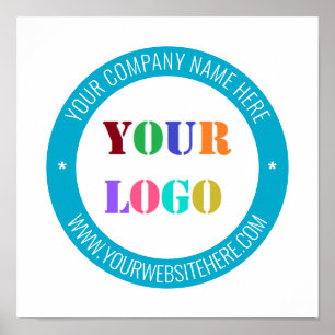 Custom Company Logo and Text Poster - Your Colours