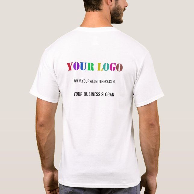 Custom Company Logo and Text Promotional T-Shirt (Back)