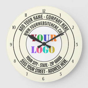 Custom Company Logo and Text Round Clock Template