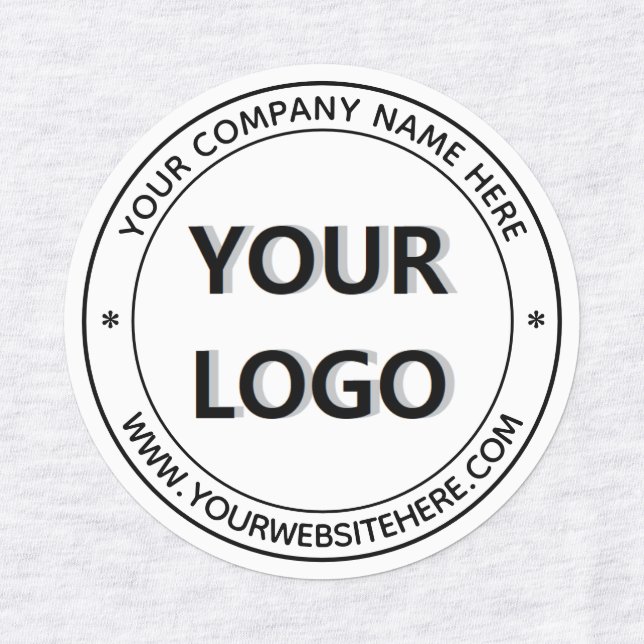 Custom Company Logo and Text Round Labels Template (Design 1)