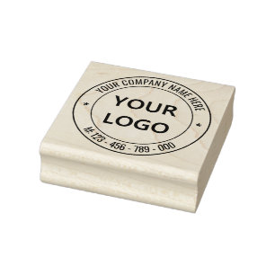 Custom Company Logo and Text Rubber Stamp Template