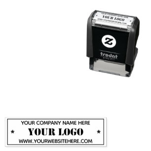 Custom Company Logo and Text Self-inking Stamp