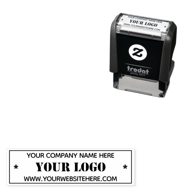 Custom Company Logo and Text Self-inking Stamp (In Situ)