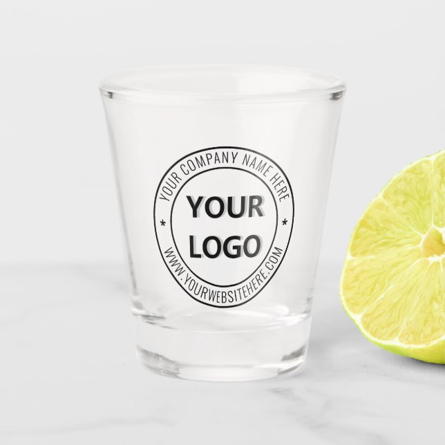 Custom Company Logo and Text Shot Glass Template (Front)