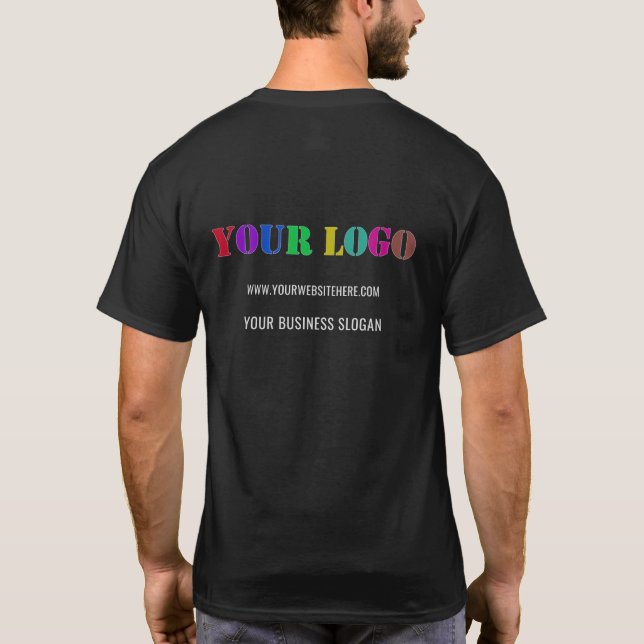 Custom Company Logo and Text T-Shirt Template (Back)