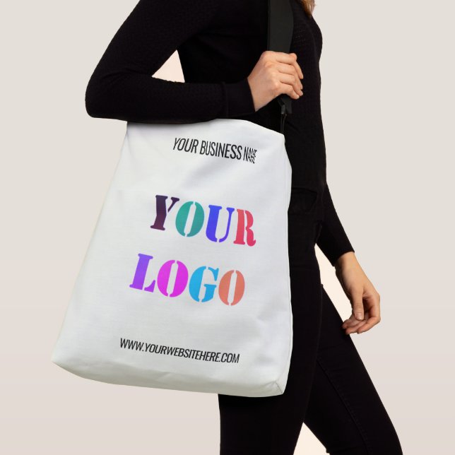 Custom Company Logo and Text Tote or Crossbody Bag (Close Up)