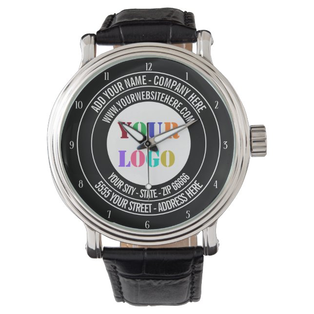 Custom Company Logo and Text Watch template (Front)