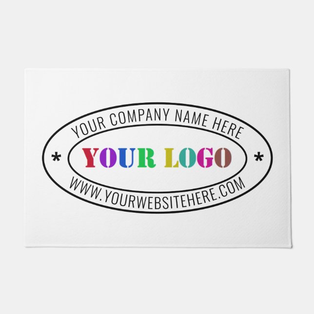 Custom Company Logo and Text Your Business Doormat (Front)