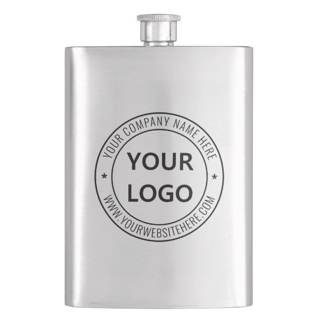 Custom Company Logo and Text Your Business Flask (Front)