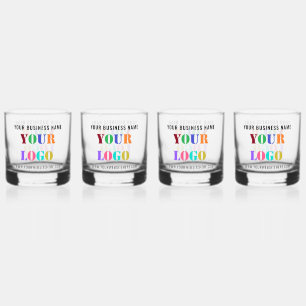 Custom Company Logo and Text Your Business Gift Whiskey Glass