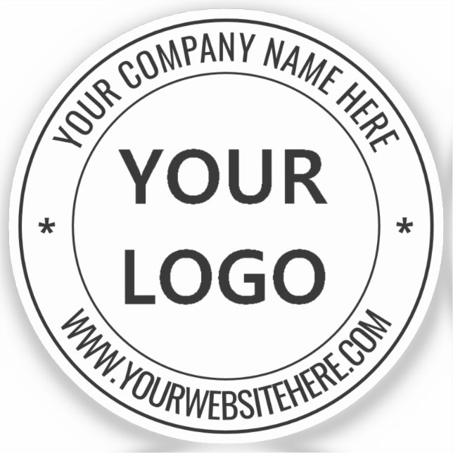 Custom Company Logo and Text Your Business Sticker (Front)