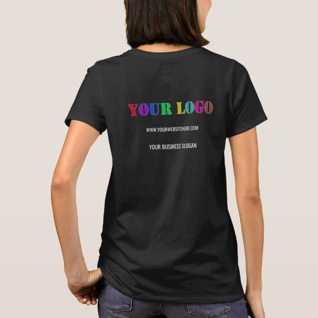 Custom Company Logo and Text Your Business T-Shirt (Back)