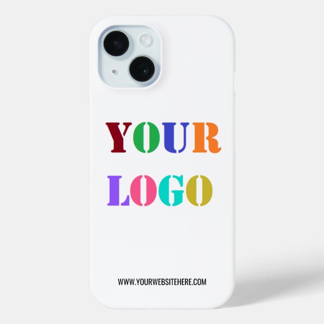 Custom Company Logo and Website iPhone Case (Back)