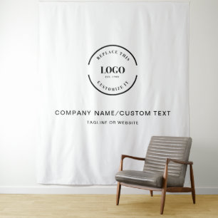Custom Company Logo Backdrop Custom Text Tapestry