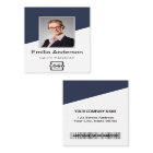 Custom Company Logo Bar Code Employee Photo Blue