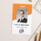 Custom Company Logo Bar Code Employee Photo Orange
