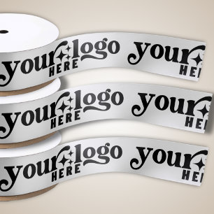 Custom Company Logo Branded Business Gift Wrapping Satin Ribbon