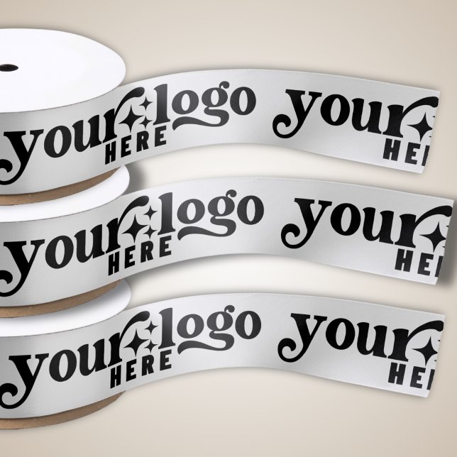 Custom Company Logo Branded Business Gift Wrapping Satin Ribbon (Custom Company Logo Branded Business Gift Wrapping Satin Ribbon)