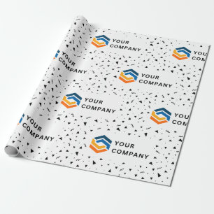 Custom company logo branded business gifts white wrapping paper