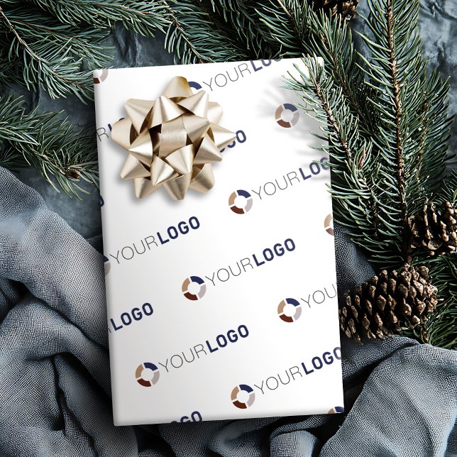 Custom company logo branded business gifts white wrapping paper (Custom company logo branded business gifts white wrapping paper)