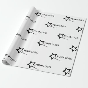 Custom Company Logo Branded Business White Wrapping Paper