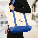 Custom Company Logo Branded Promotional Blue Tote Bag<br><div class="desc">Easily personalize this trendy tote bag with your own business logo and promotional information. Custom branded tote bags are great as corporate gifts for employees,  customers,  and clients. They can also be used to promote your business brand at exhibitions,  conferences or as trade show giveaways. No minimum order quantity.</div>